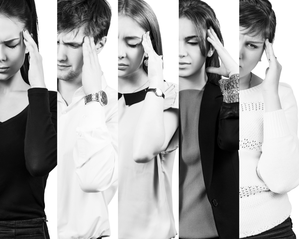 Collage,Of,People,With,A,Headache